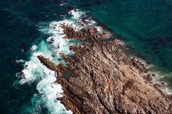 Aerial view of Geyser Rock, a small island next to Dyer Island w — Stock Photo, Image
