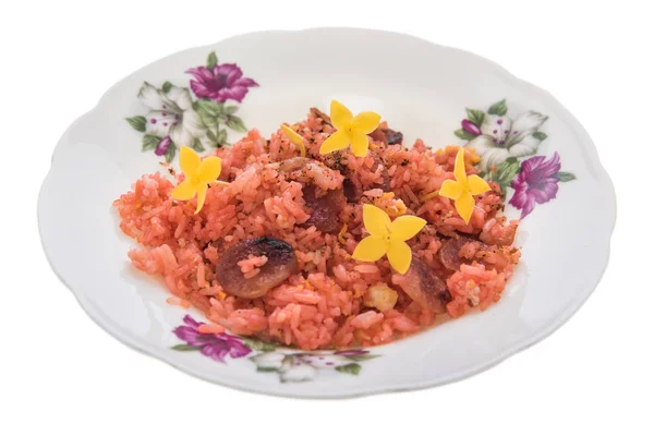 Homemade red fried rice — Stock Photo, Image