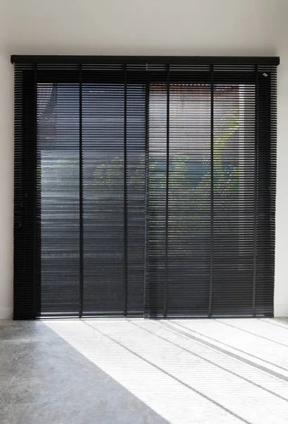 Shade and shadow of black wood blind textured background — Stock Photo, Image