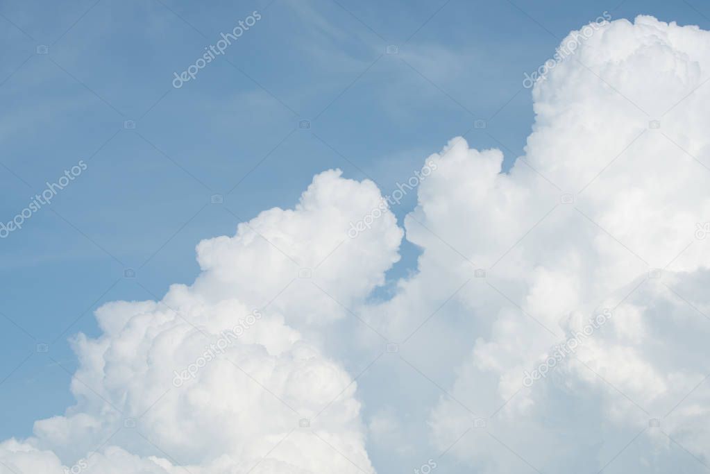 Big white cloud and blue sky background
