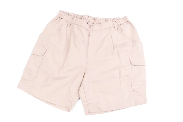Pantalone corto marrone isolato su sfondo bianco — Foto Stock