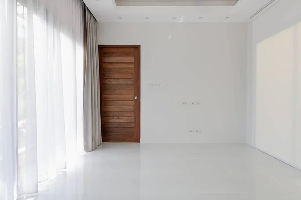 Blanco moderno salón vacío decoración interior con blanco y — Foto de Stock