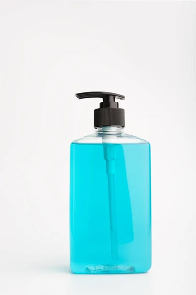 Hand Sanitizer Bottle Alcohol Gel Antibacterial Protect Coronavirus Flu White — Stock Photo, Image