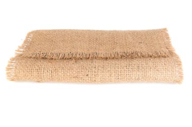 Çuval bezi beyaz arkaplanda izole edildi