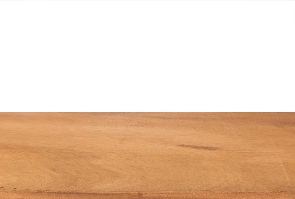 Wooden Table Top Isolated White Clipping Path — Stock Photo, Image