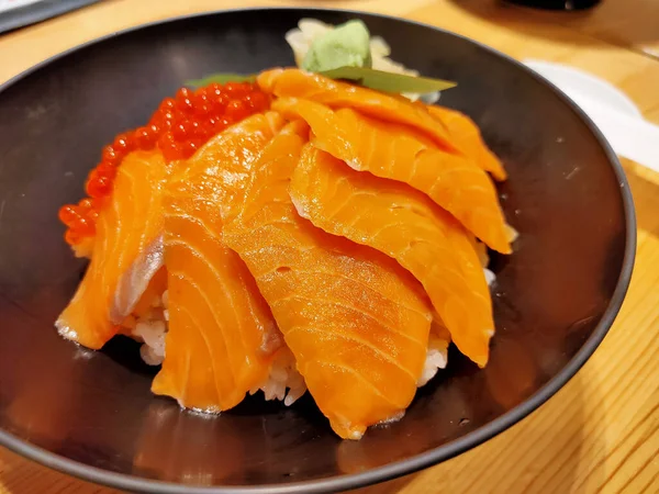 Almuerzo Harina Pescado Crudo Con Arroz Restaurante Japón — Foto de Stock