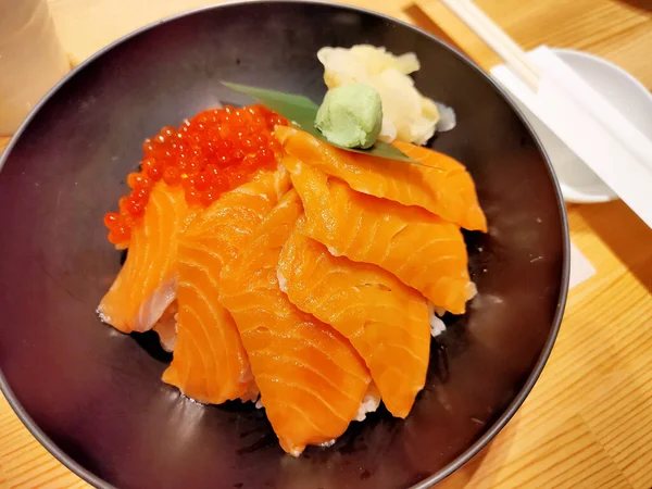 Обід Сирої Риби Рис Ресторані Японії — стокове фото