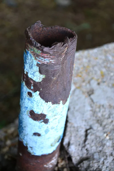 Tubi Arrugginiti Primo Piano Della Vecchia Saldatura Arrugginita — Foto Stock