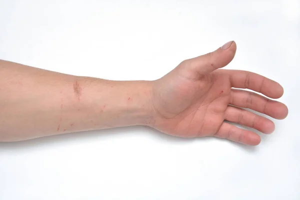 Mano Derecha Hombre Tratando Alcanzar Agarrar Algo Fling Señal Contacto — Foto de Stock