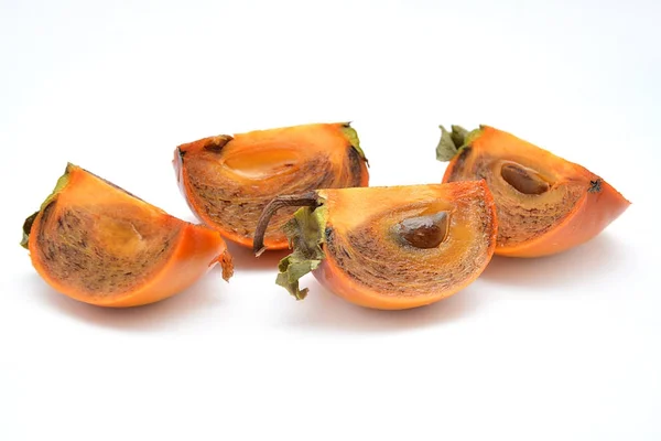 Persimmon Frukt Isolerad Vit Bakgrund — Stockfoto