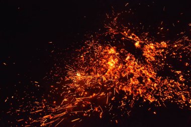 Yangın duman güzel alev ahşap ile ateş