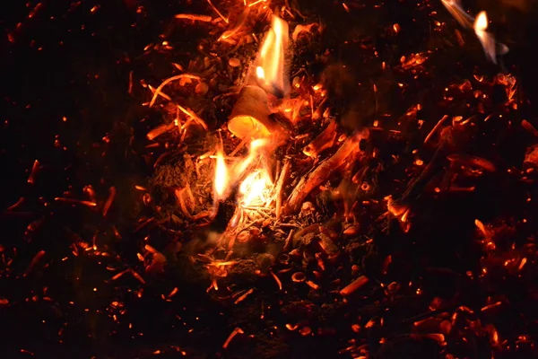 Ogień Drewna Dym Piękny Płomień Ogień — Zdjęcie stockowe