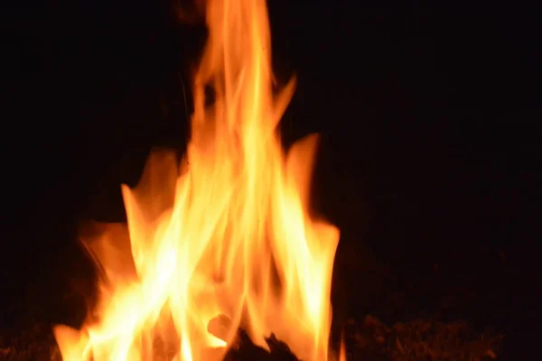 Feuer Mit Feuer Rauch Schöne Flamme Holz — Stockfoto