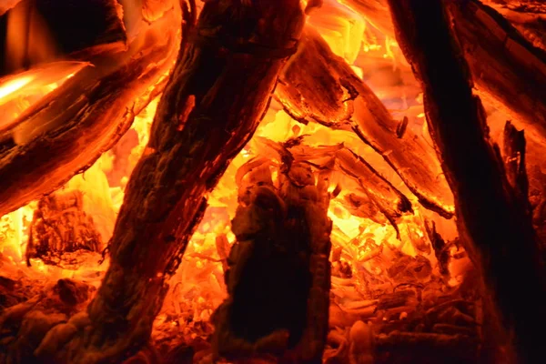 Fuego Con Humo Fuego Hermosa Llama Madera —  Fotos de Stock