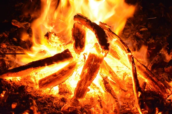 Brand Met Vuur Rook Prachtige Vlam Hout — Stockfoto