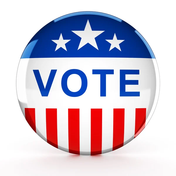 Vote button in red, white, and blue with stars - 3d rendering — Stock Photo, Image