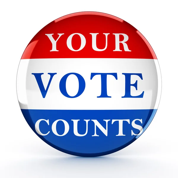 Vote button with Your Vote Counts - 3d rendering — Stock Photo, Image