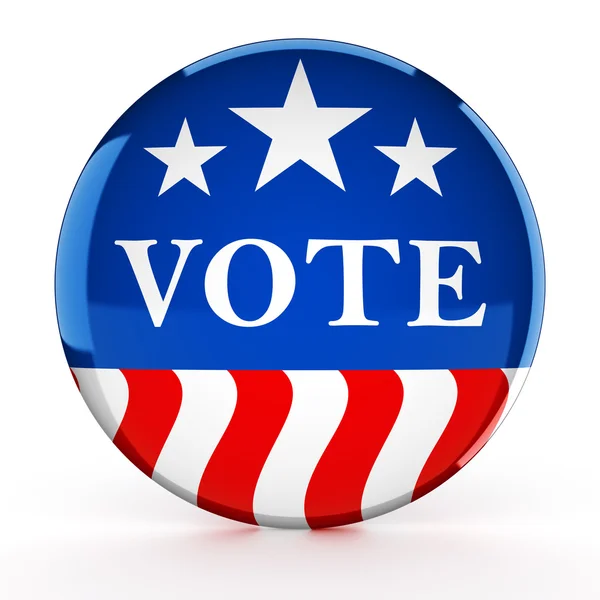 Vote button in red, white, and blue with stars - 3d rendering — Stock Photo, Image