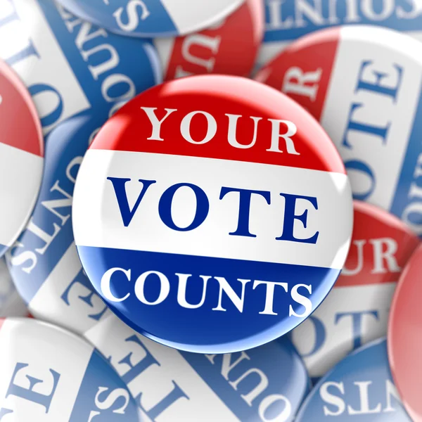 Vote buttons with Your Vote Counts - 3d rendering — Stock Photo, Image