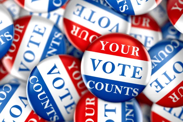 Vote buttons with Your Vote Counts - 3d rendering — Stock Photo, Image