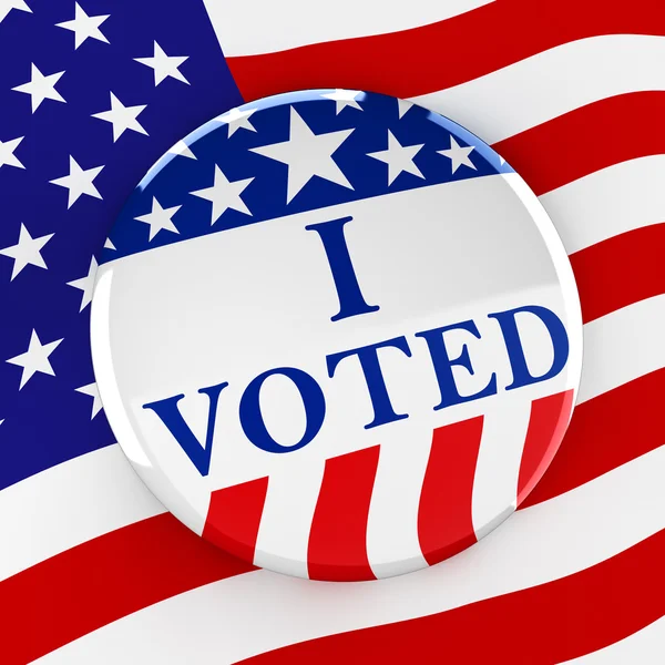 Vote button on American flag background - 3d rendering — Stock Photo, Image