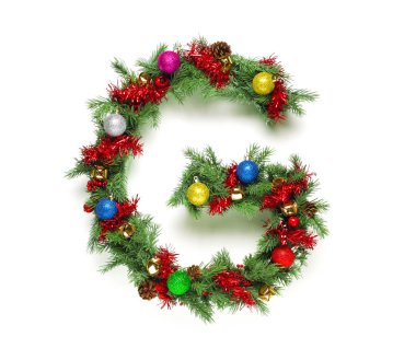 Süslü Noel ağacı harf ve rakam topluluğu