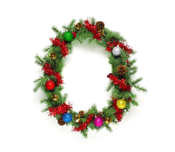 Díszített karácsonyfa betűk és számok gyűjteménye — Stock Fotó