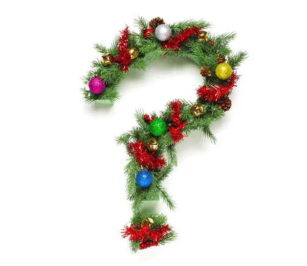 Collectie van versierde kerstboom letters en cijfers — Stockfoto
