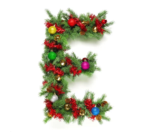 Colección de letras y números decorados del árbol de Navidad — Foto de Stock