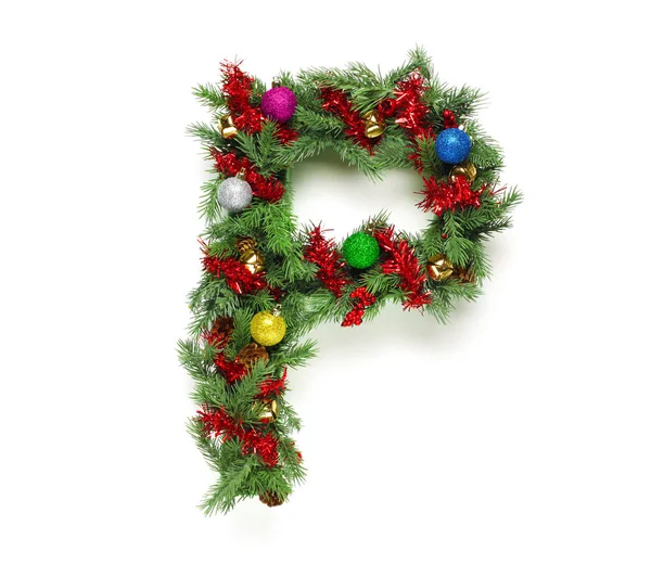 Colección de letras y números decorados del árbol de Navidad —  Fotos de Stock