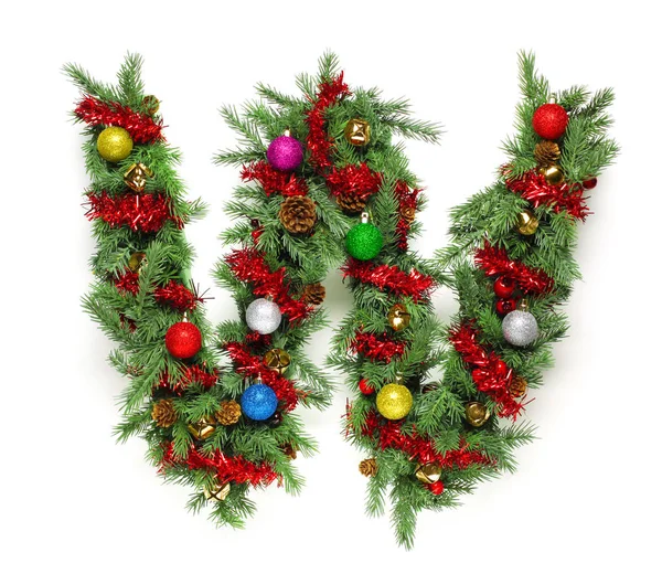 Colección de letras y números decorados del árbol de Navidad — Foto de Stock