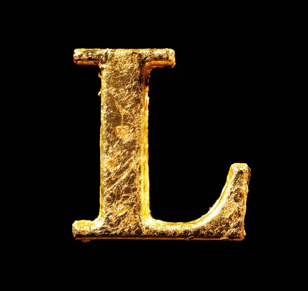 Alphabet and numbers in gold leaf — Stock Photo, Image