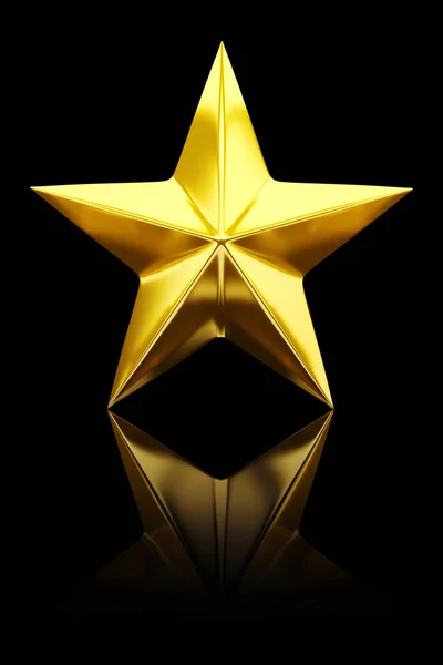Brillante estrella dorada - representación 3d —  Fotos de Stock