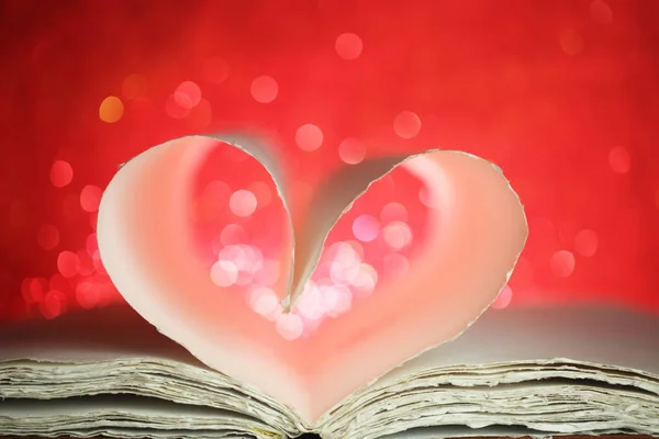 Bir kalp şeklinde kitap sayfaları — Stok fotoğraf