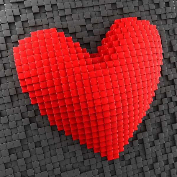 Red 3d heart abstract — Stock Photo, Image