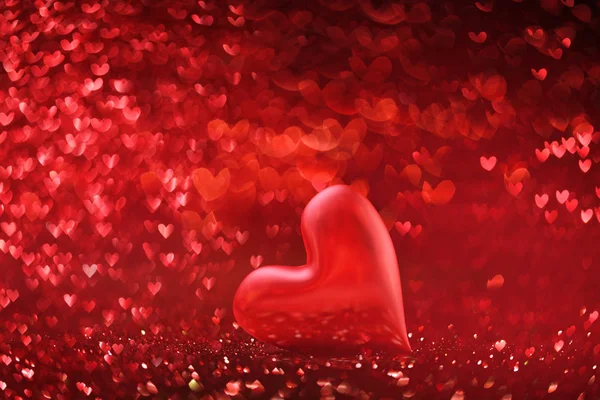 Background of shiny red hearts — Stock Photo, Image