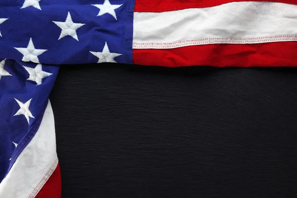 USA flag on black slate background — Stock Photo, Image