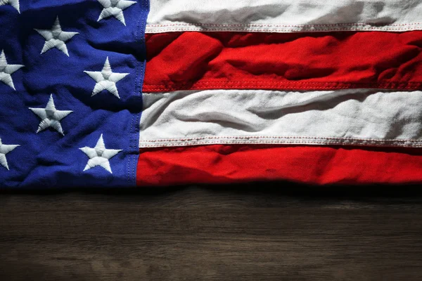 USA flag on wooden background — Stock Photo, Image