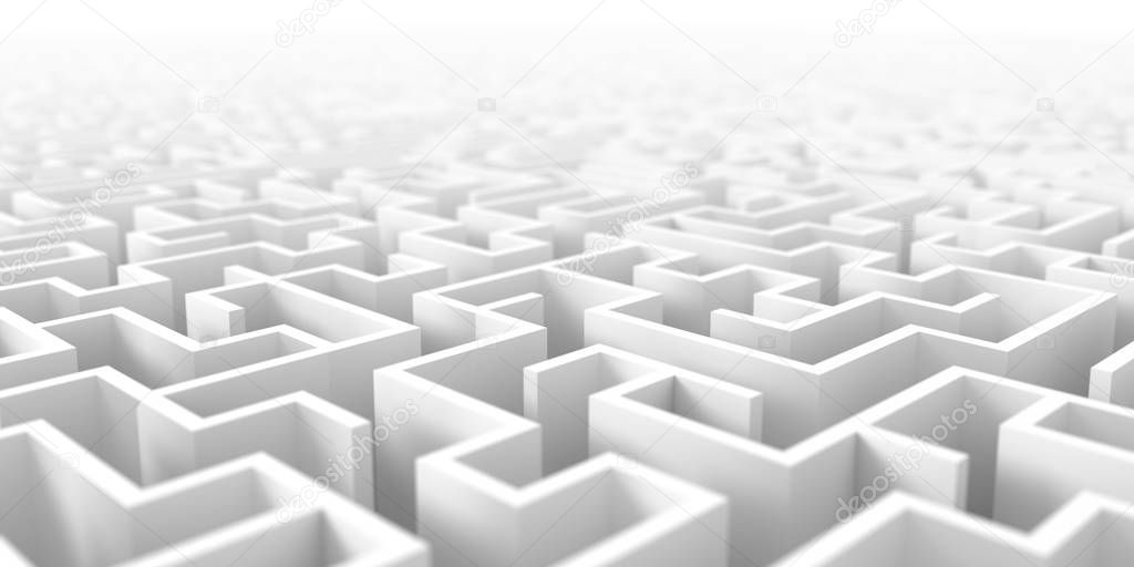 Blank white maze background