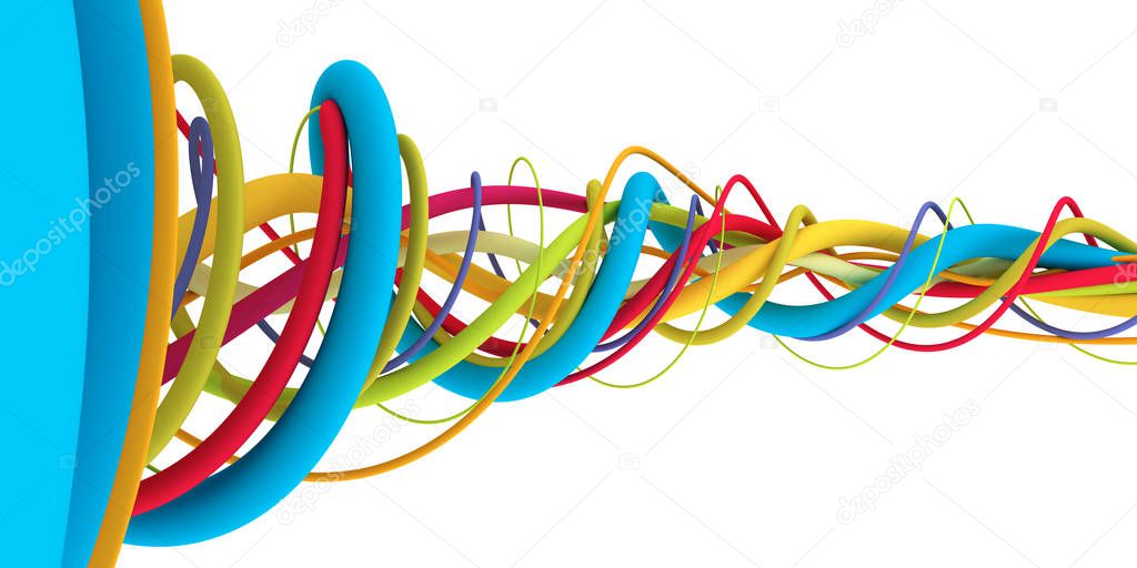 Colorful wires - 3d render