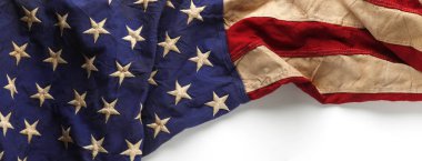 Vintage kırmızı, beyaz ve mavi Amerikan bayrağı anma günü veya V