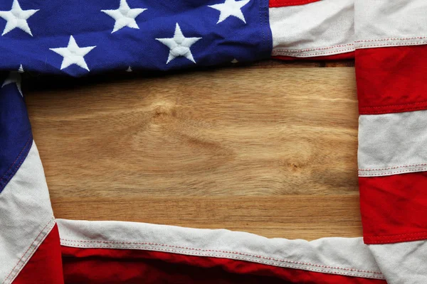 USA vlag op houten ondergrond — Stockfoto