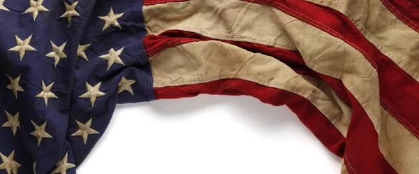 Bandeira americana vintage vermelha, branca e azul para o dia do Memorial ou V — Fotografia de Stock