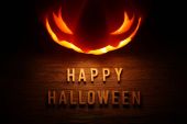 Strašidelný Halloween pozadí s jack o lucernou - Happy Halloween