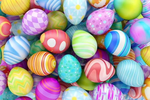 Pile of colorful Easter eggs — Stock Photo, Image