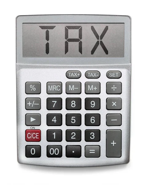 Calculadora que muestra la palabra Tax —  Fotos de Stock