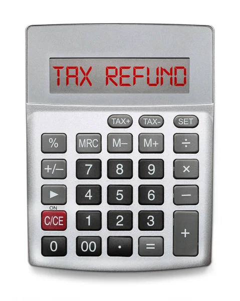 Calculadora que muestra la palabra Tax Refund — Foto de Stock