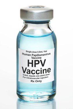 Hpv aşısı ile küçük ilaç şişesi