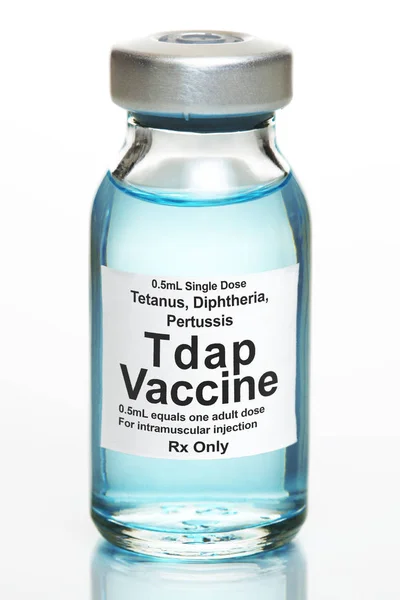 Pequeño vial de medicamento con vacuna Tdap — Foto de Stock