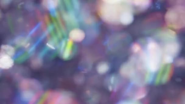 Luces Brillantes Arco Iris Colores Fondo Abstracto Borroso Bokeh — Vídeo de stock